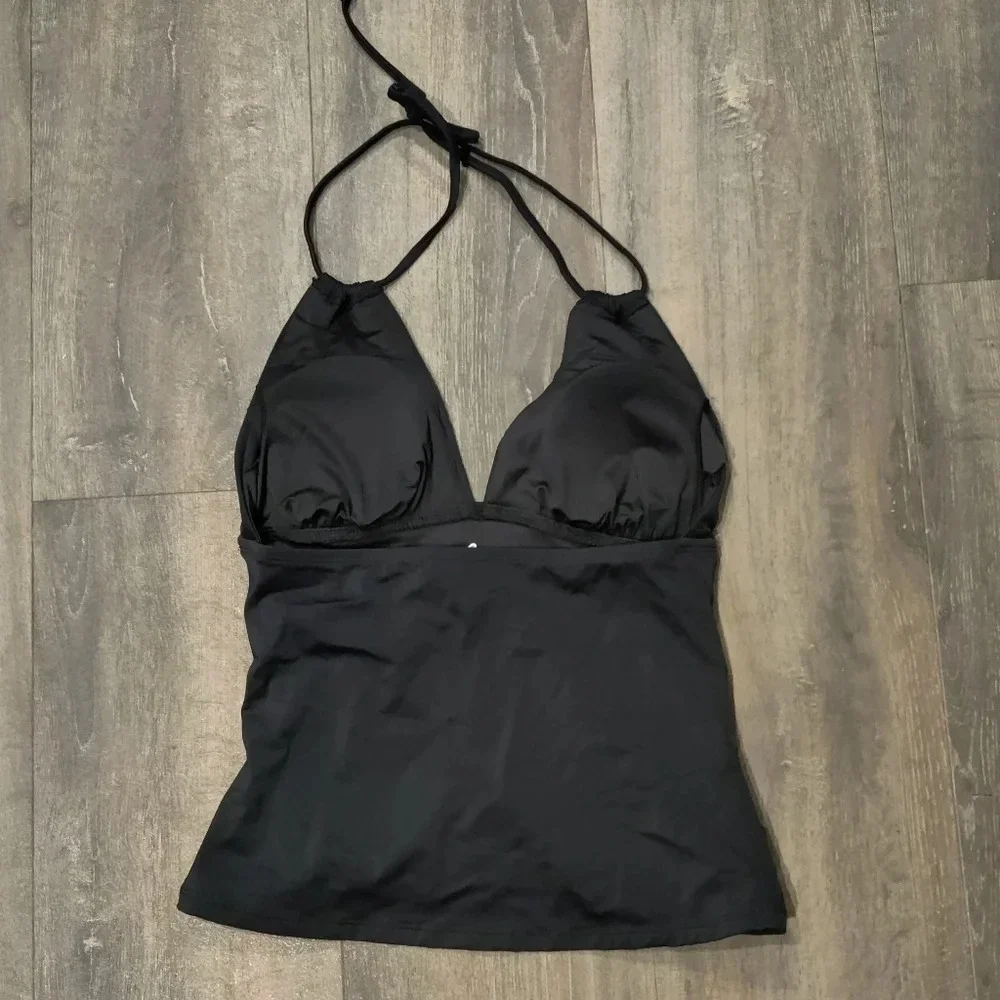 *NWT* Coastal Blue Halter Neck Black Tankini